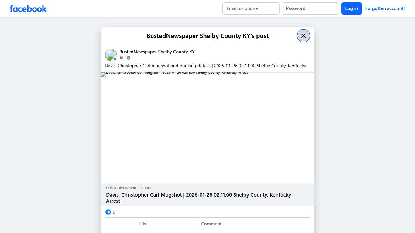 Davis, Christopher Carl... - BustedNewspaper Shelby County KY Facebook